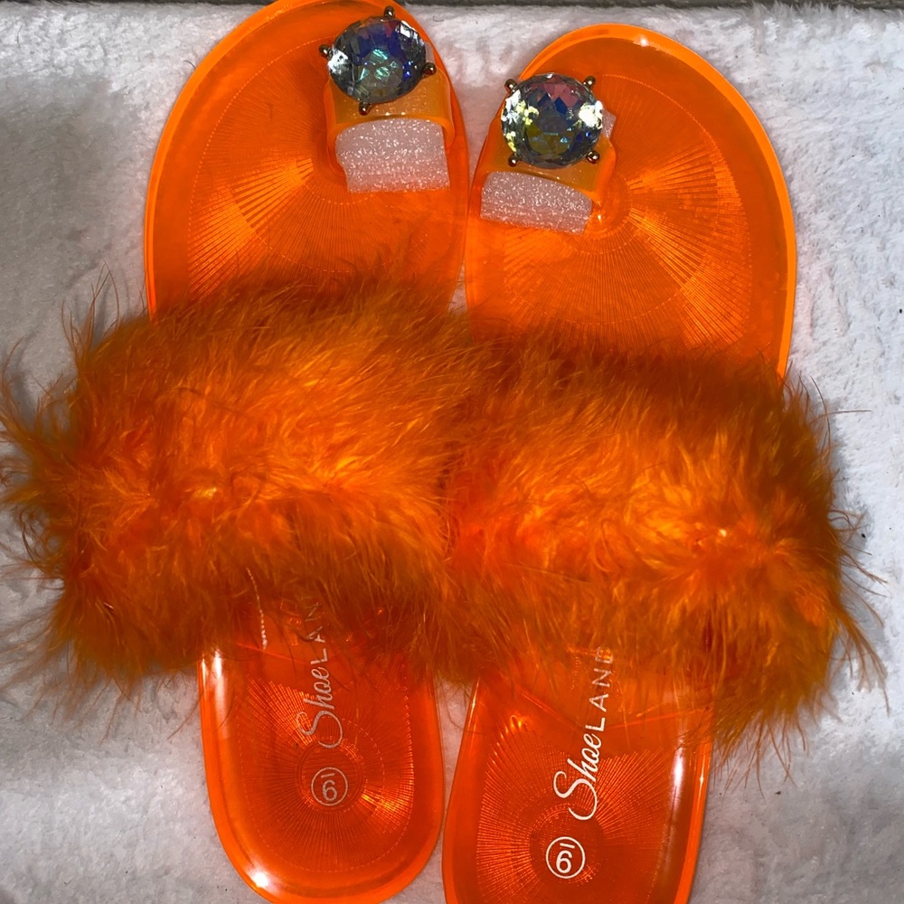 Bright orange Rhinestone Sandals